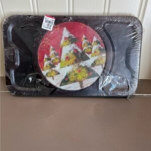 Festive Red Christmas Tree Serveware Set